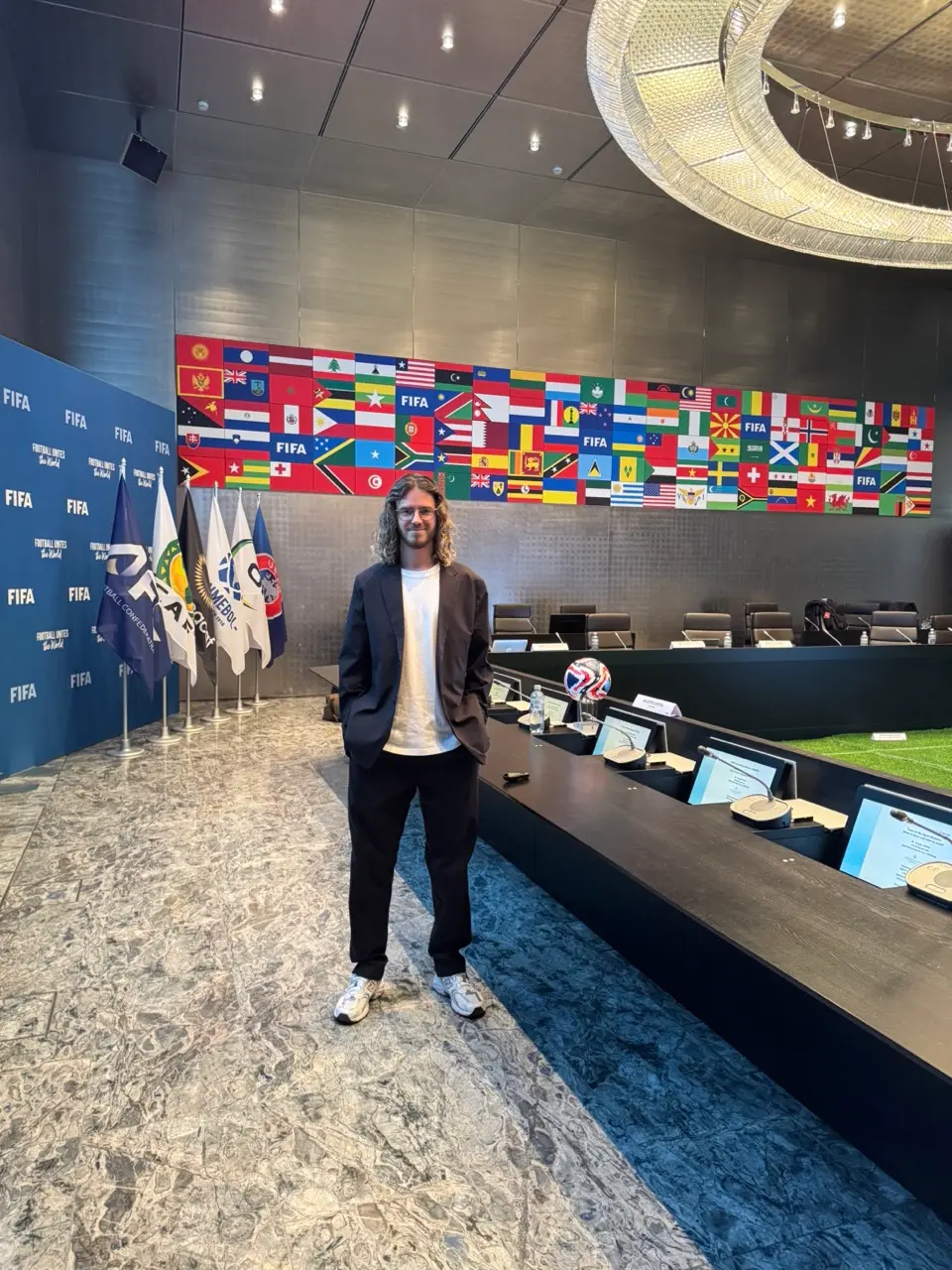 Marks Amosejevs at FIFA headquarters, Zurich